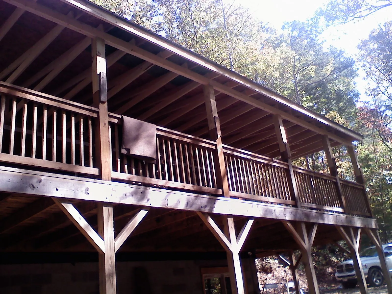 Timber framing under a new elevated porch and deck — Roof Leak Repair in Rancho Santa Fe by Roofing Brothers